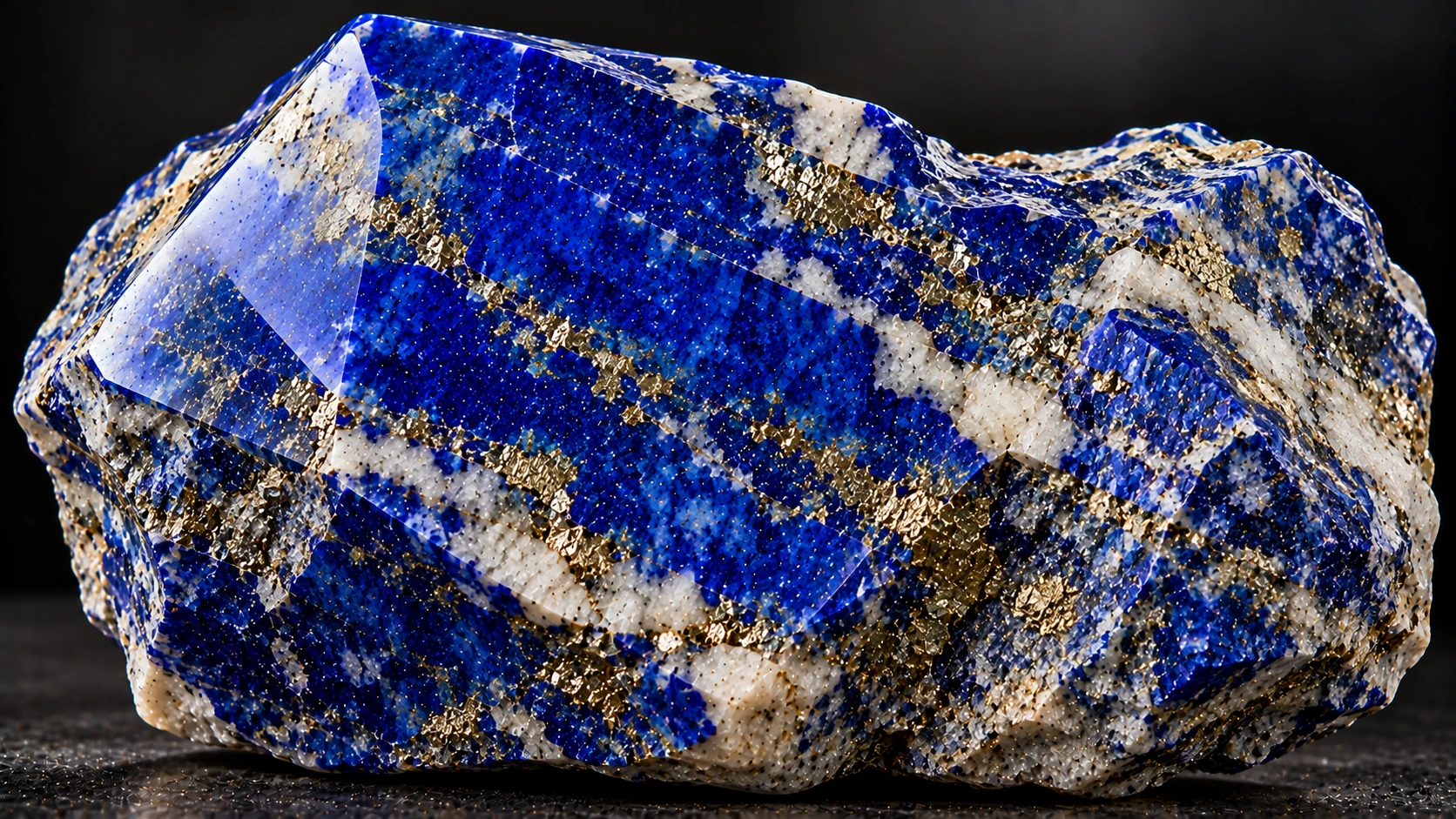 Piedra lapislázuli natural azul con pirita
