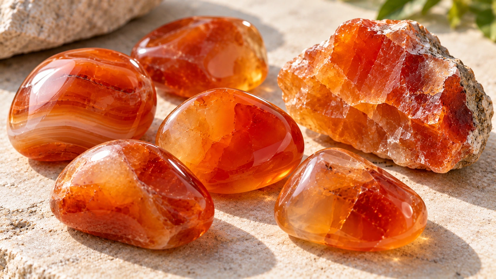 Carneola natural asociada tradicionalmente al chakra sacro